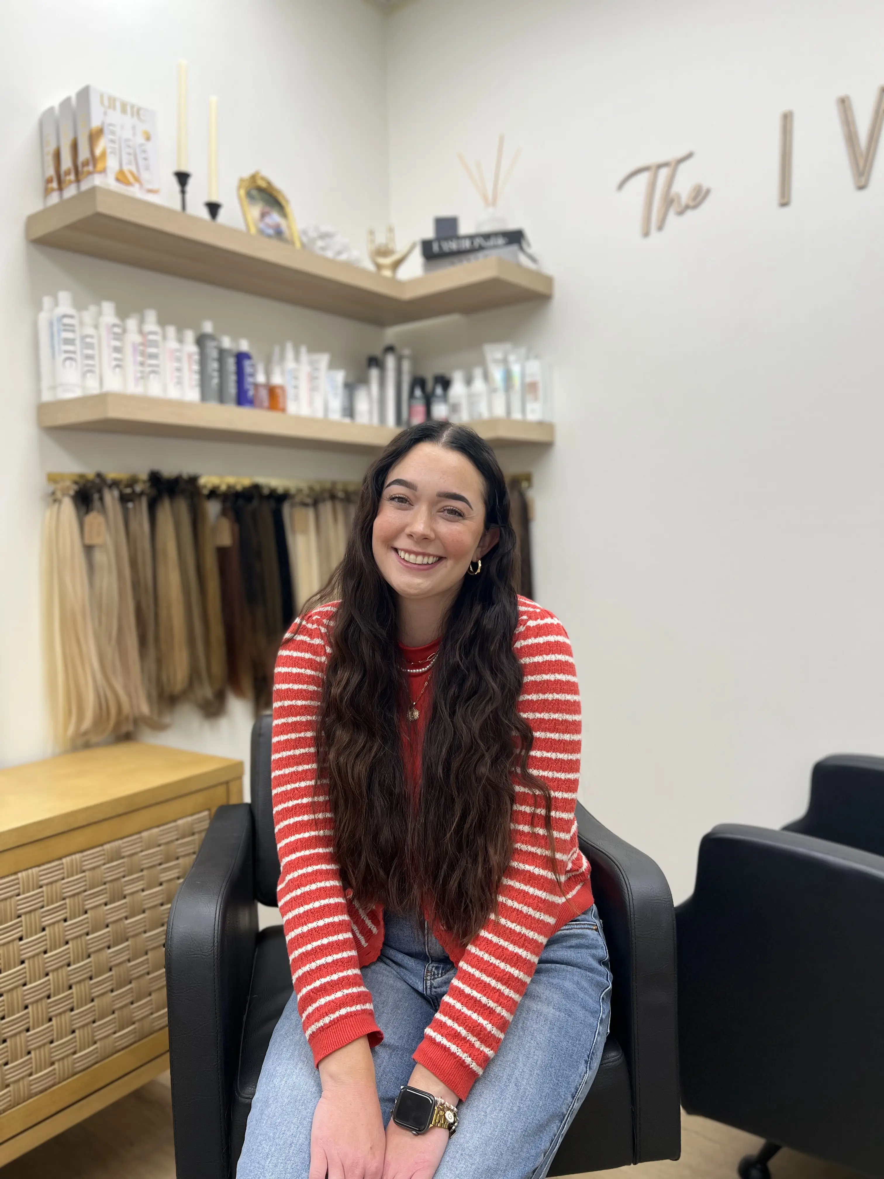 Becca Oyler at The Ivory Hair Lounge located at 2152 North Hill Field Road Suite 103