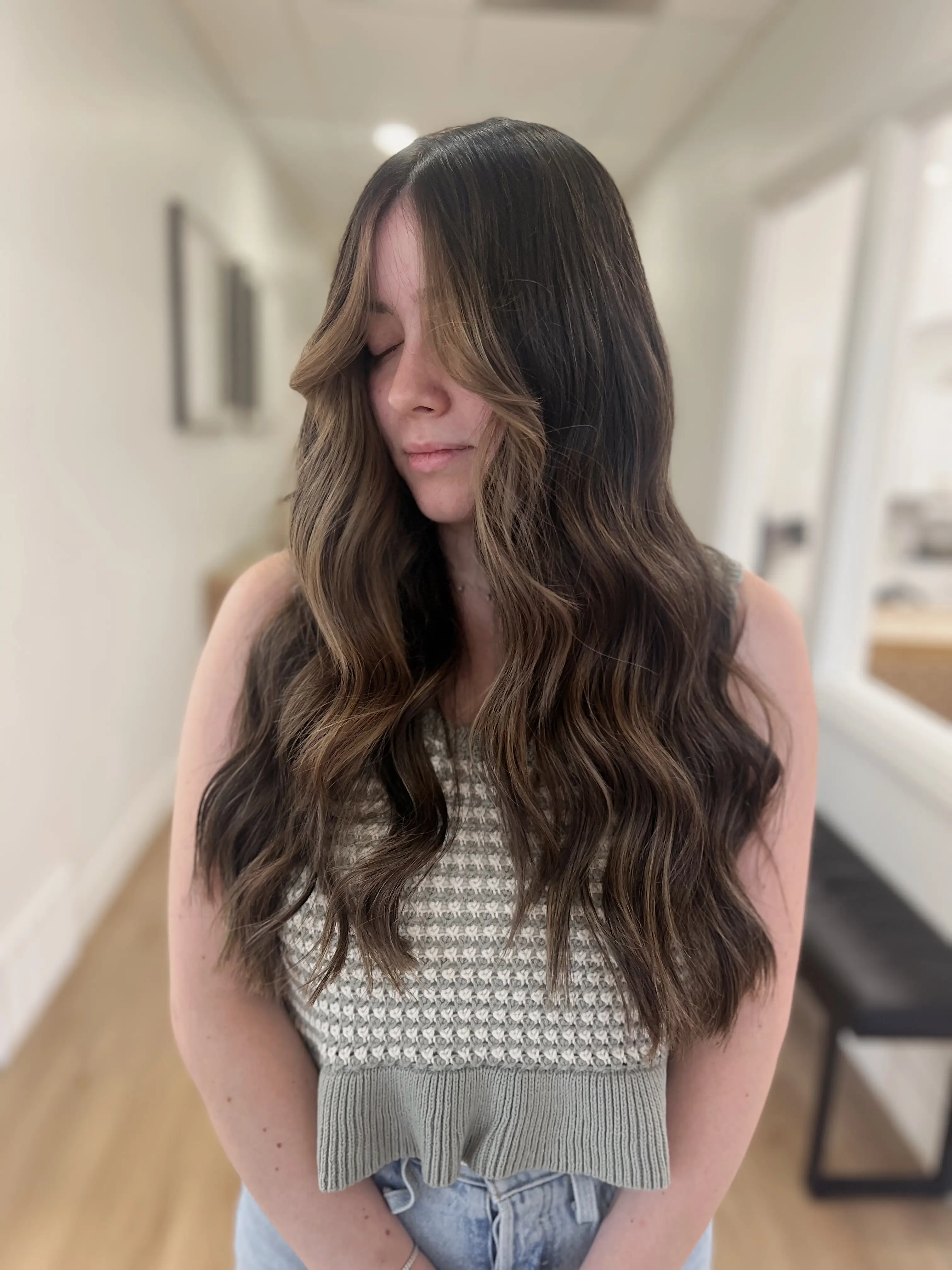 Work by Becca Oyler at The Ivory Hair Lounge located at 2152 North Hill Field Road Suite 103