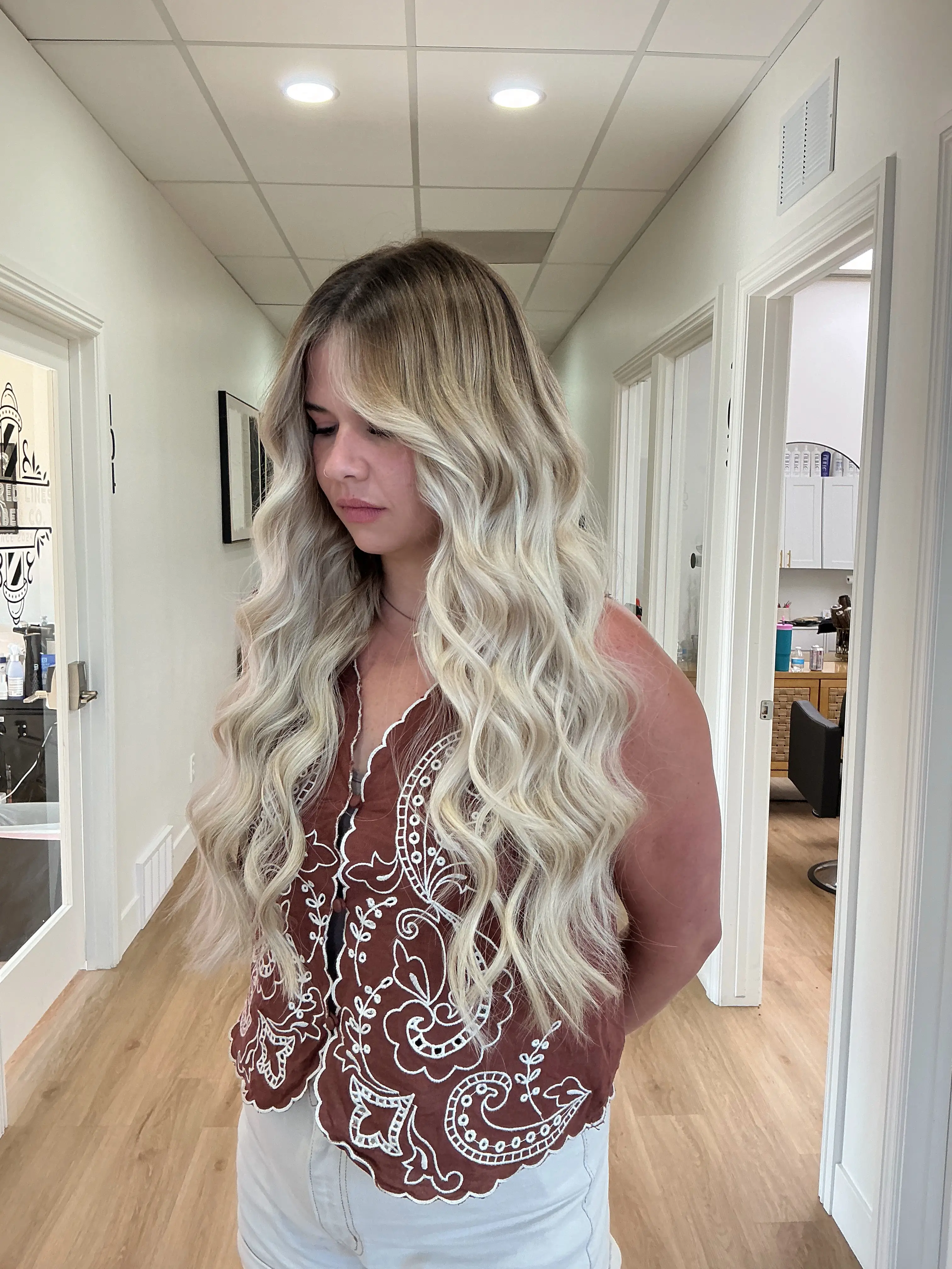 Work by Becca Oyler at The Ivory Hair Lounge located at 2152 North Hill Field Road Suite 103