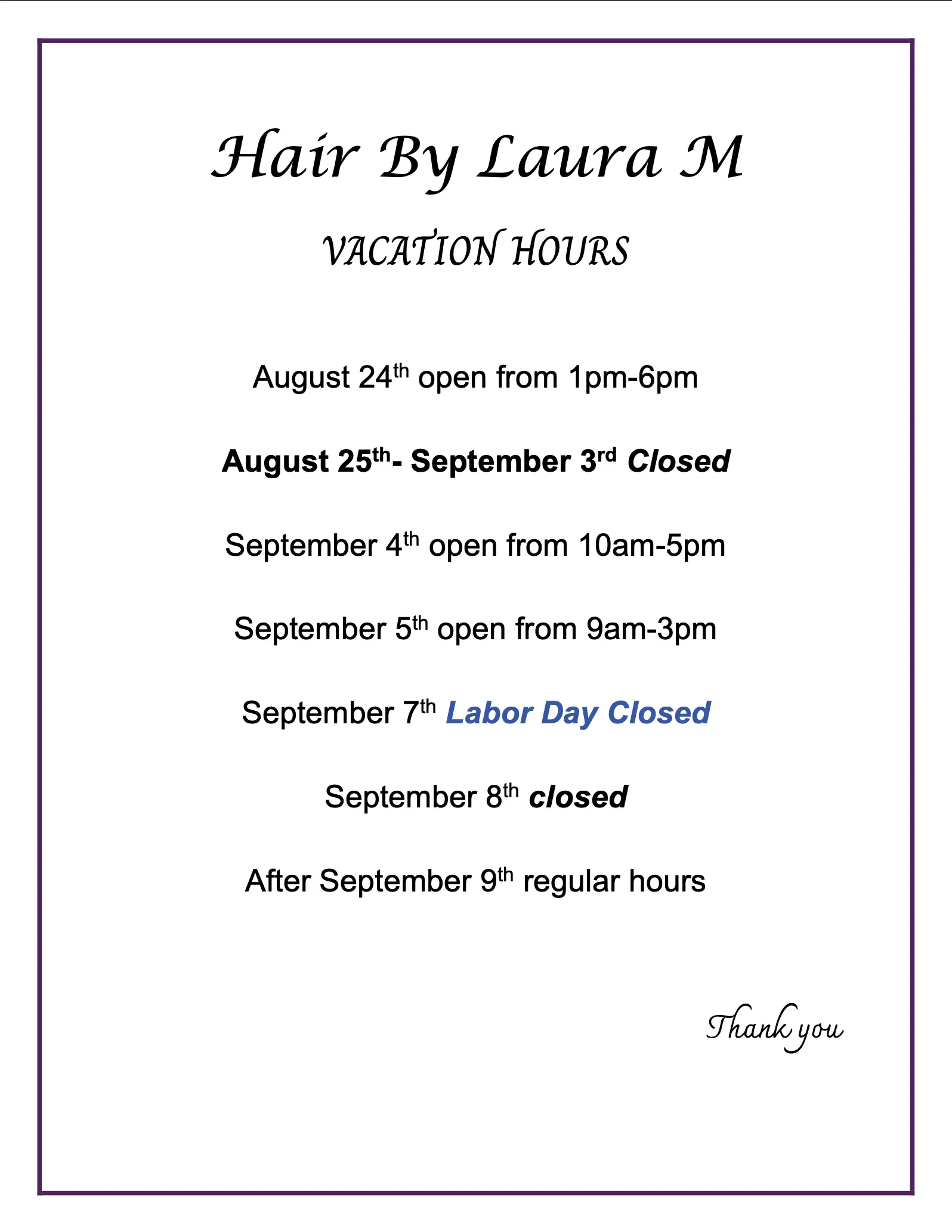 Work by Hair by Laura M.
