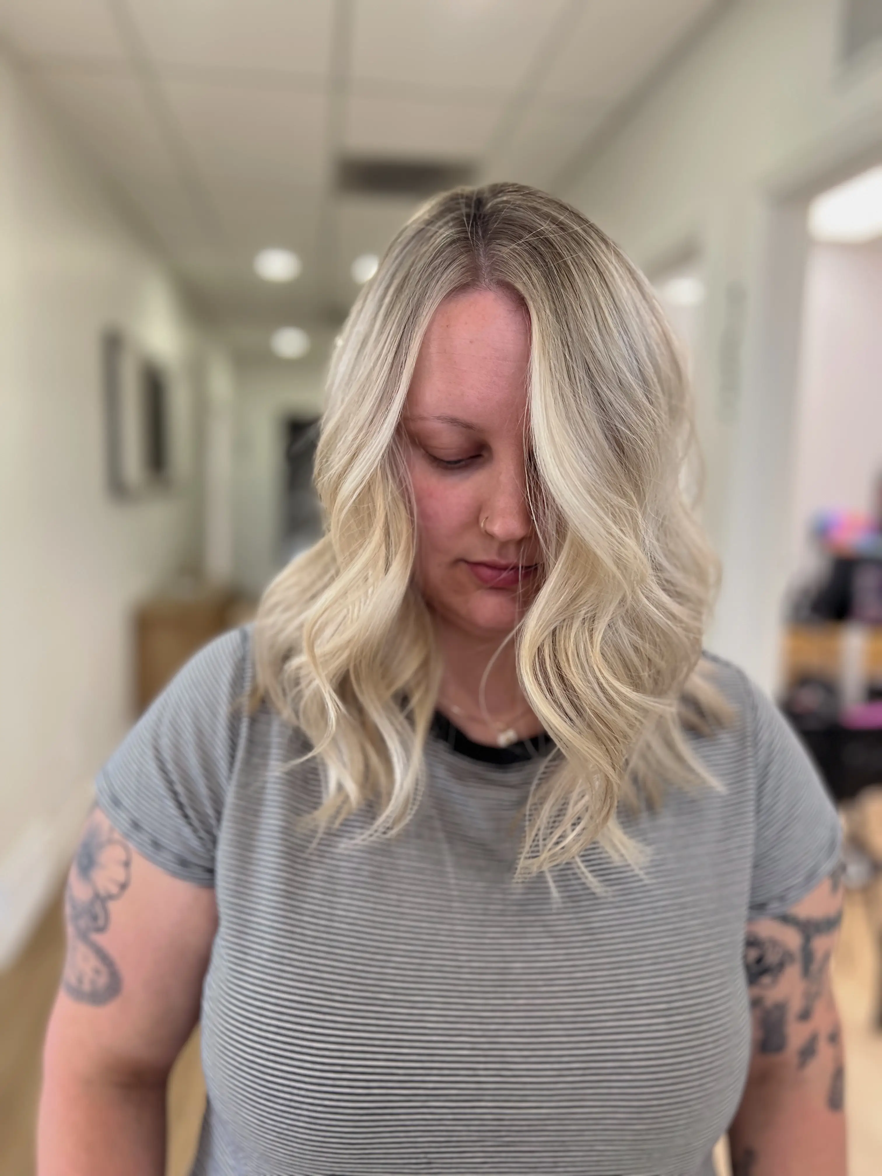 Work by Becca Oyler at The Ivory Hair Lounge located at 2152 North Hill Field Road Suite 103