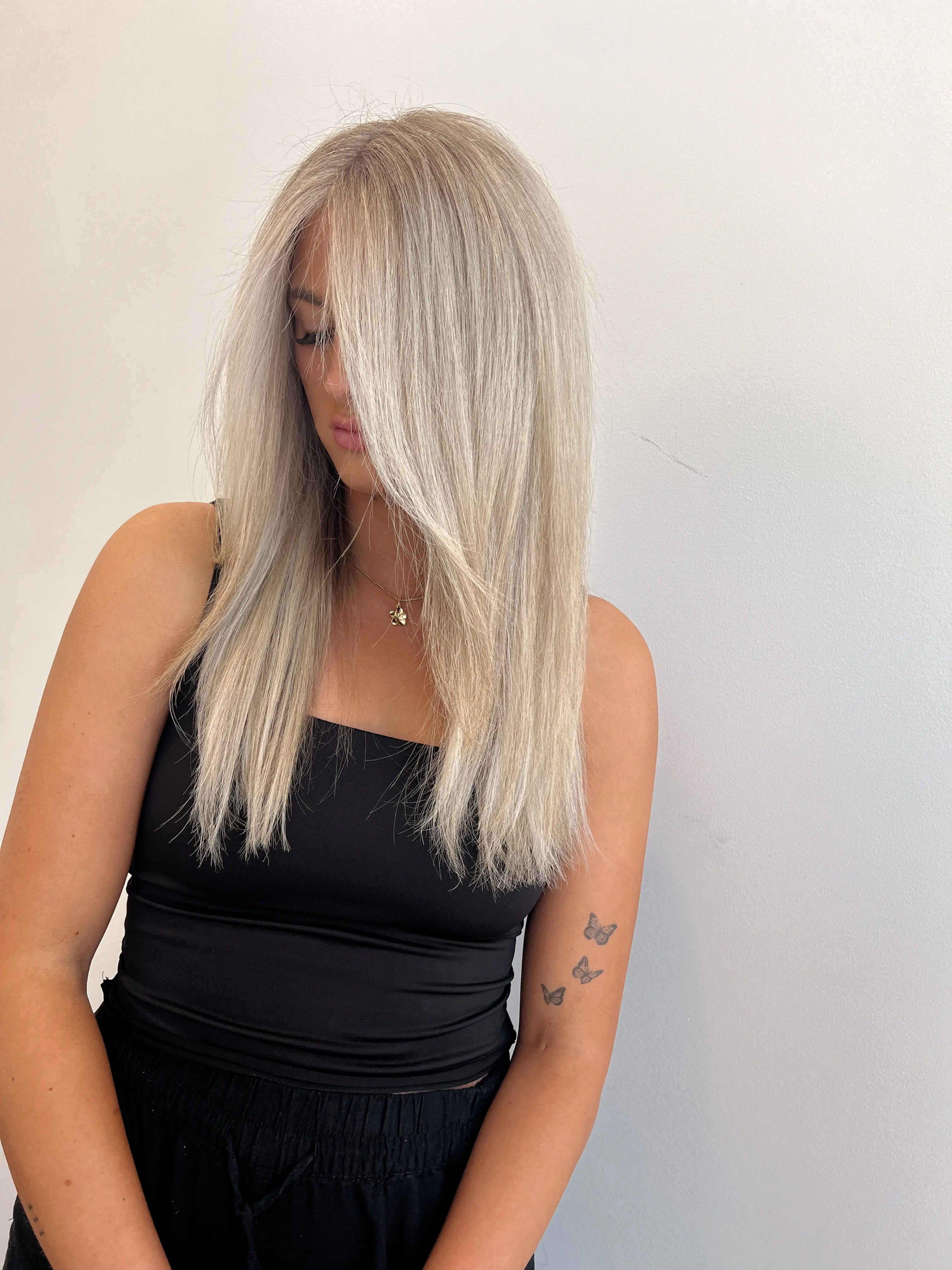 Work by Becca Oyler at The Ivory Hair Lounge located at 2152 North Hill Field Road Suite 103