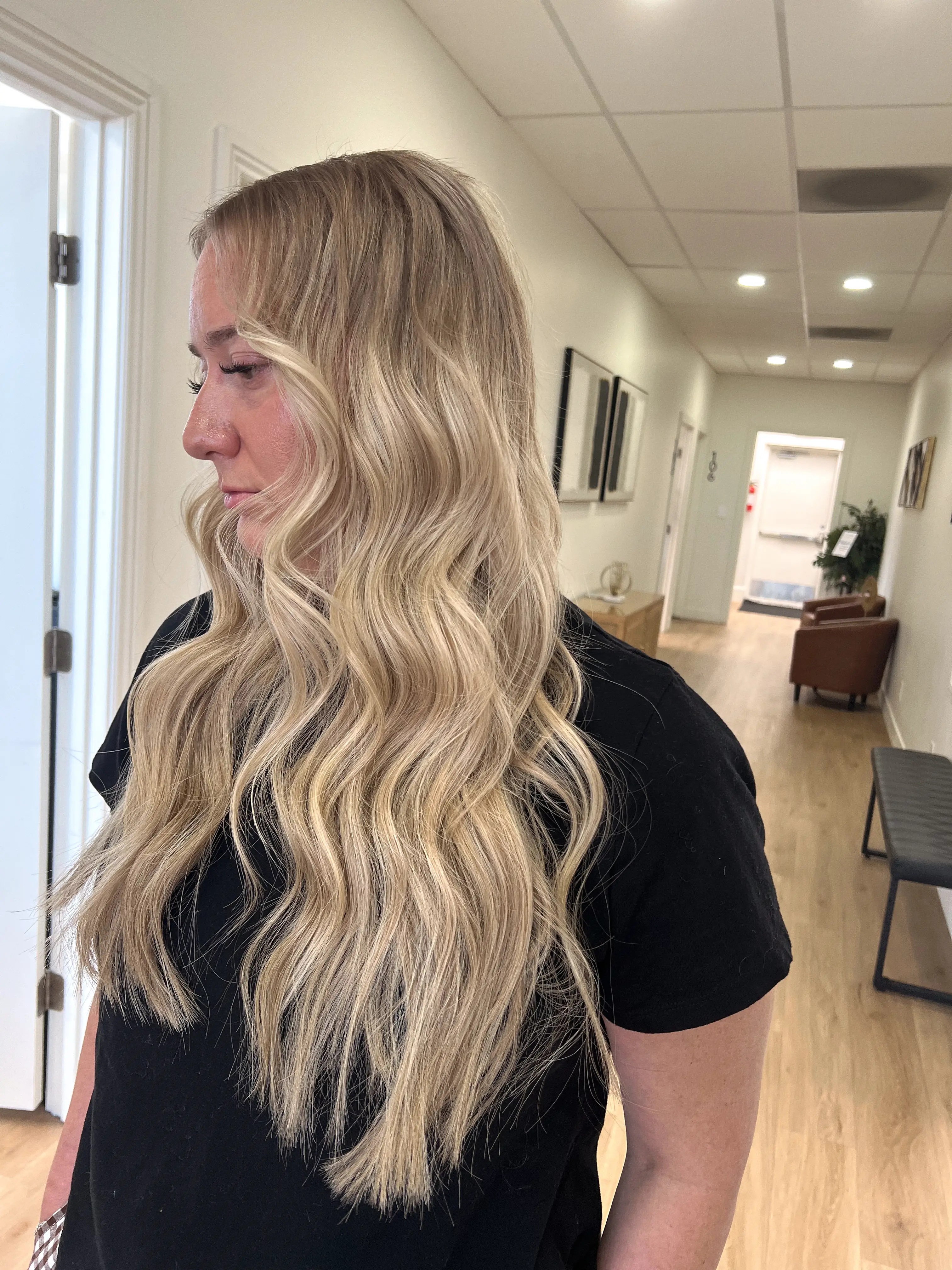 Work by Becca Oyler at The Ivory Hair Lounge located at 2152 North Hill Field Road Suite 103