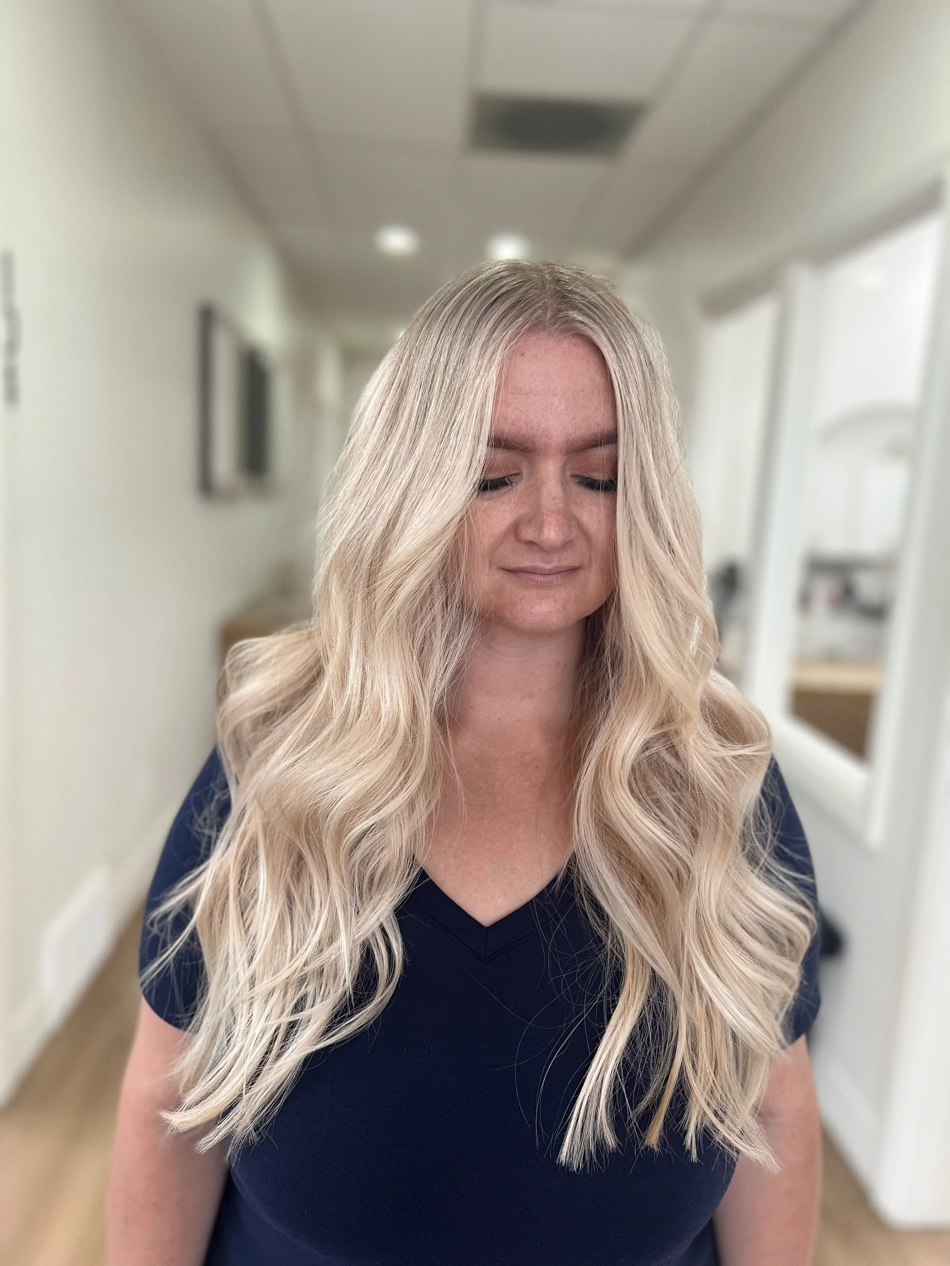 Work by Becca Oyler at The Ivory Hair Lounge located at 2152 North Hill Field Road Suite 103