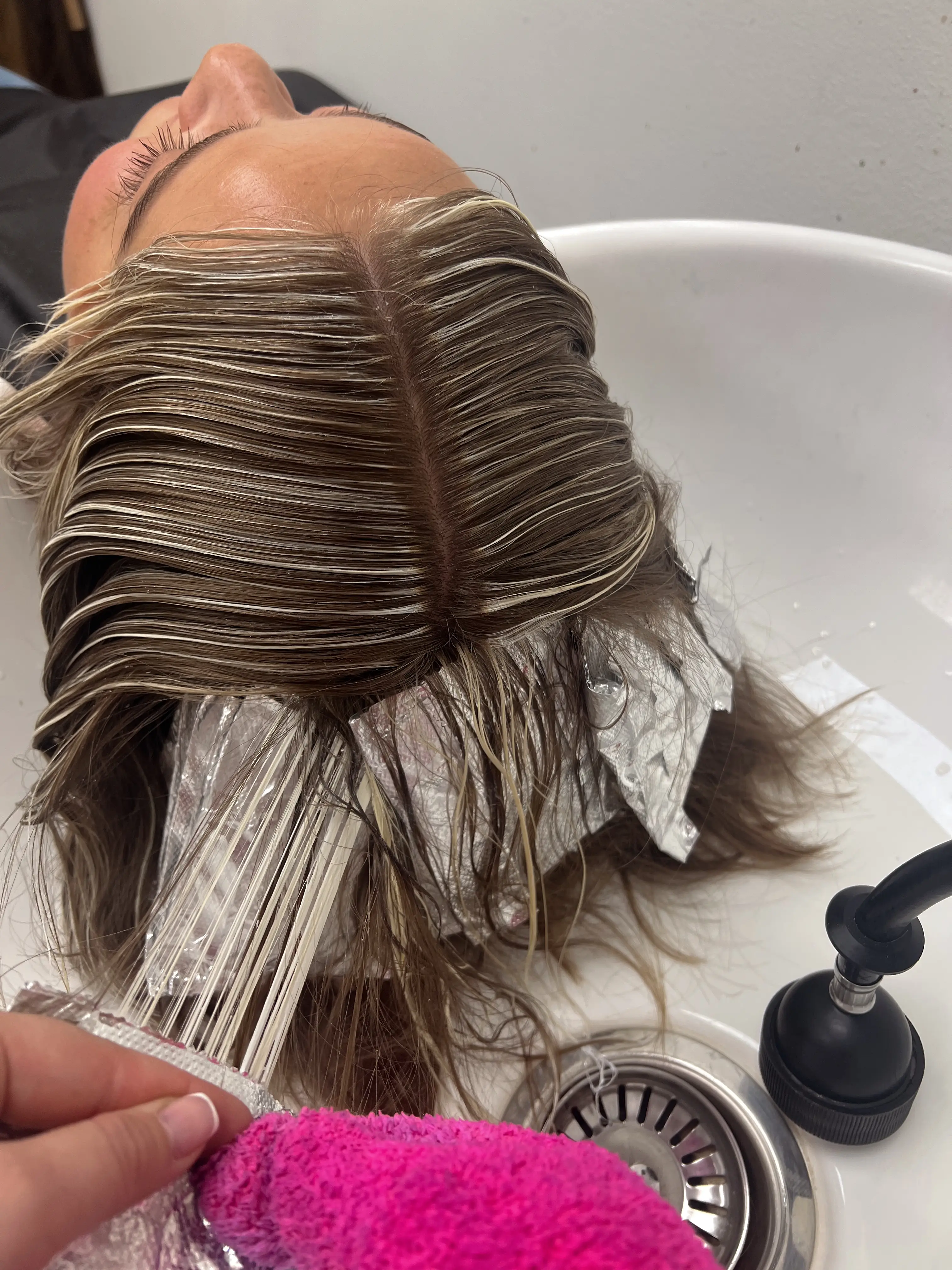 Work by Becca Oyler at The Ivory Hair Lounge located at 2152 North Hill Field Road Suite 103