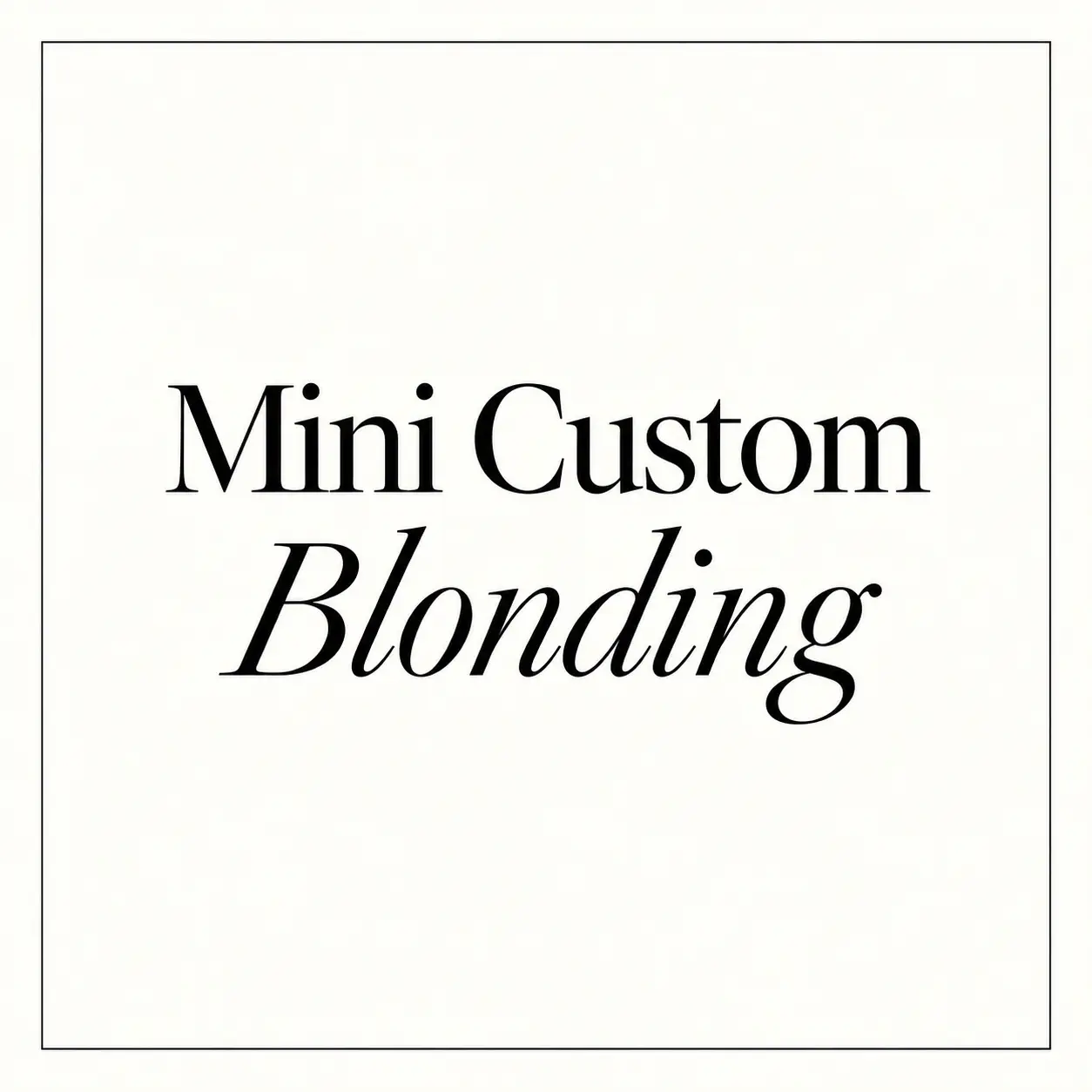 Mini Custom Blonding