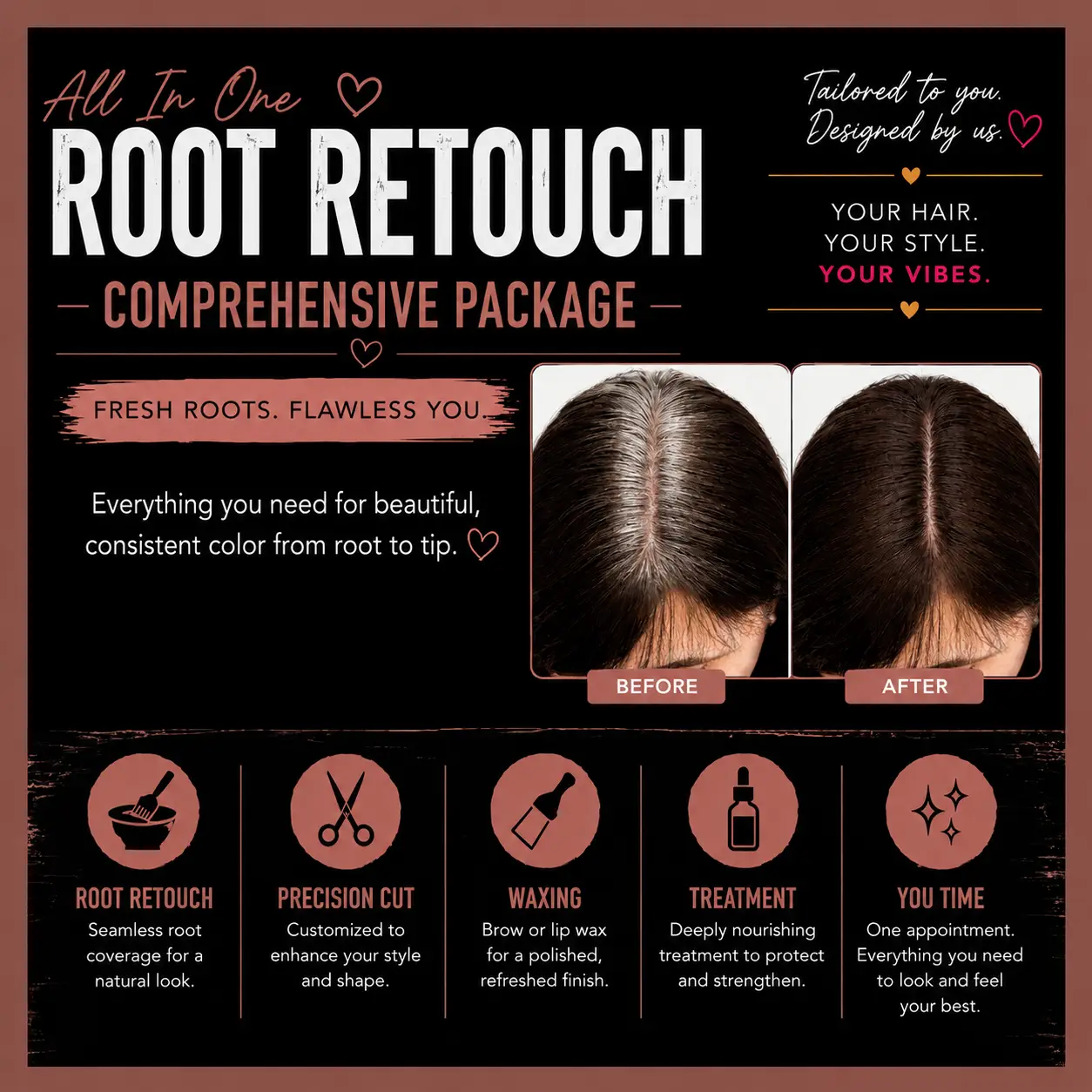  Root Retouch & Haircut package