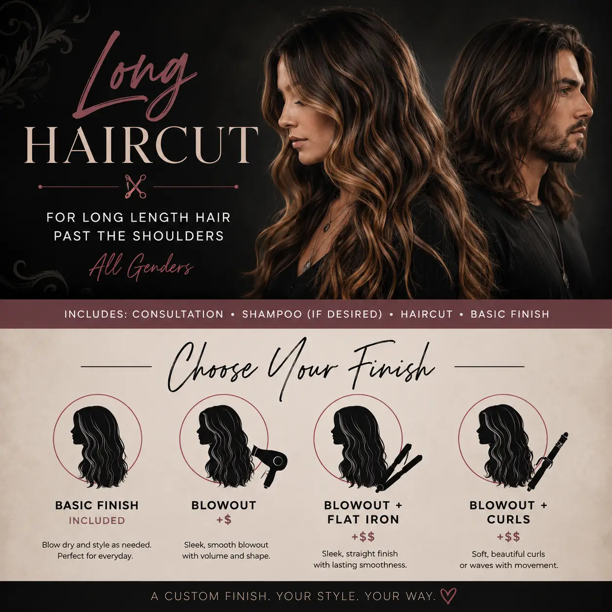 long length hair cut (below shoulders) 
