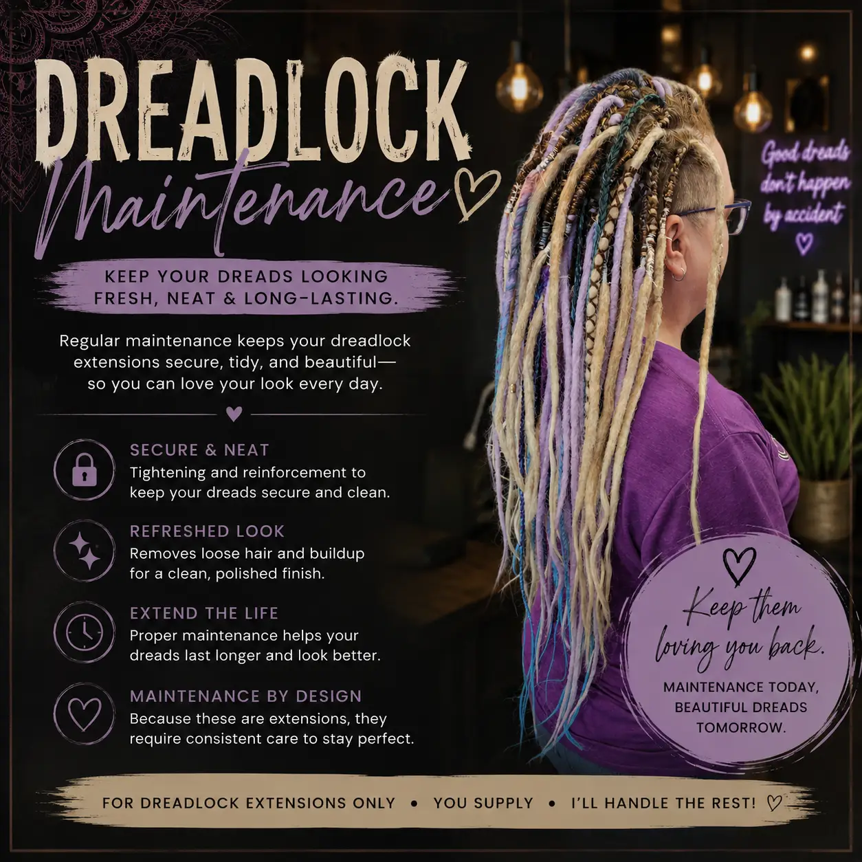 Dreadlock  removal and reinstall 