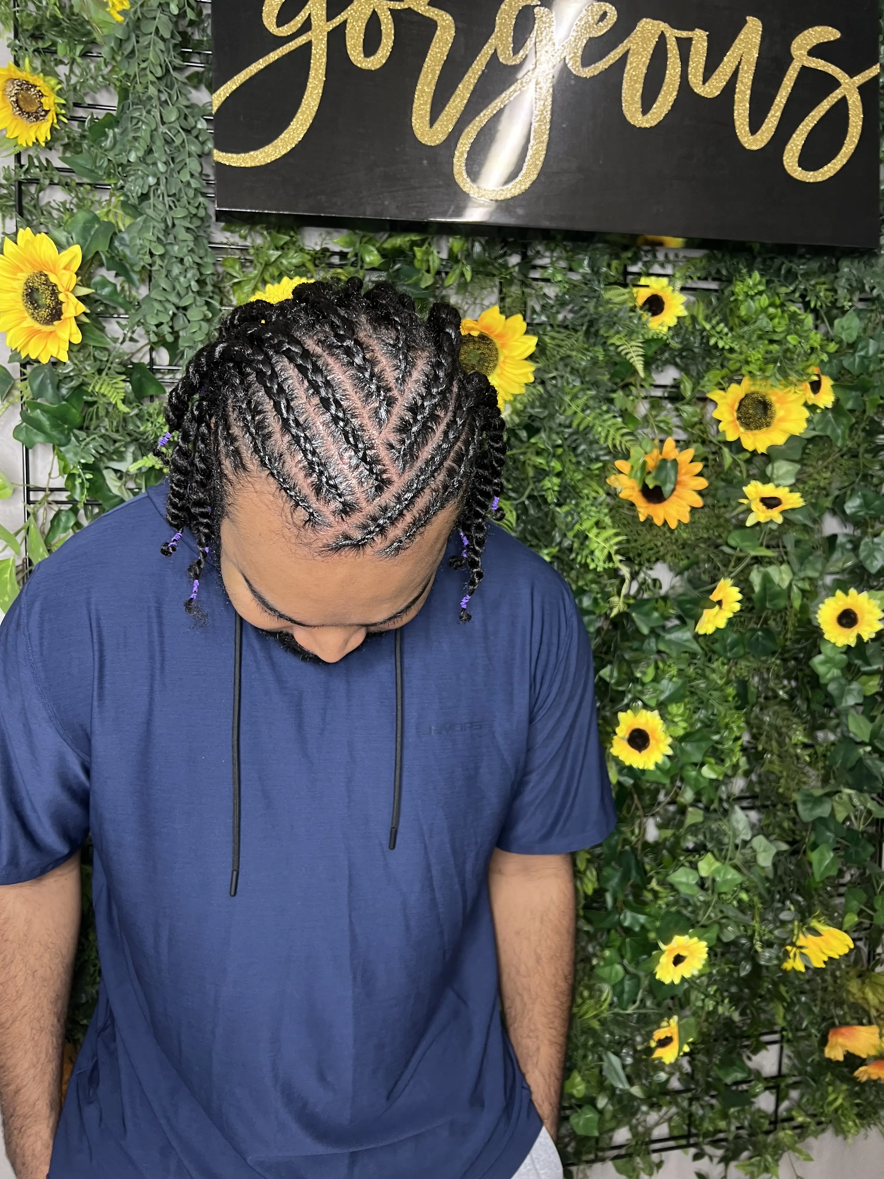 Half Cornrows Half Twists