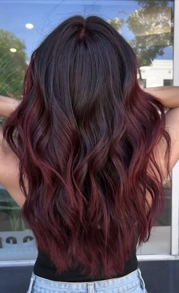 Fall Burgundy Balayage W/ Base Color