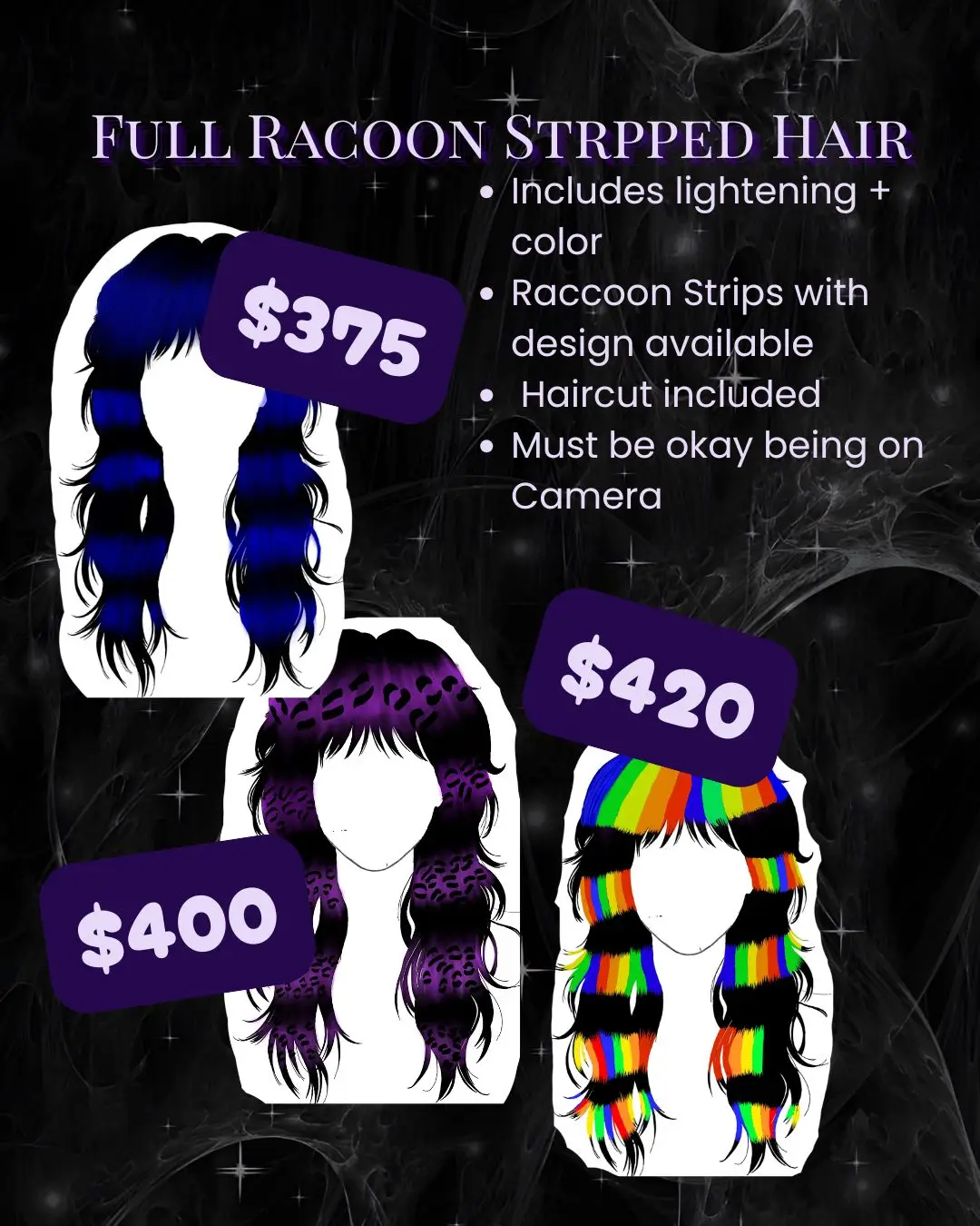 Full raccoon stripped hair