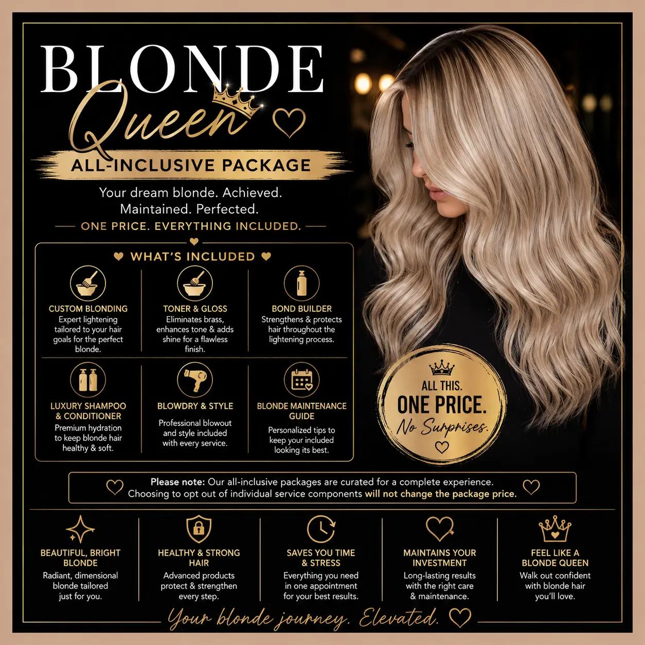Blonde Queen & Haircut Package